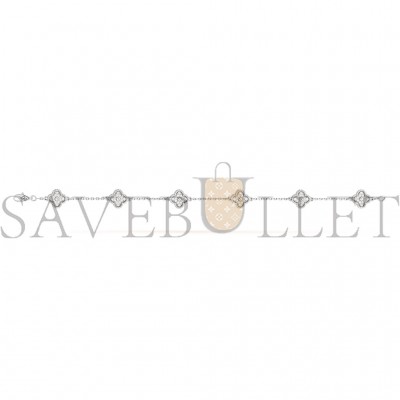 VAN CLEEF ARPELS SWEET ALHAMBRA BRACELET, 6 MOTIFS - WHITE GOLD, DIAMOND  VCARO85700